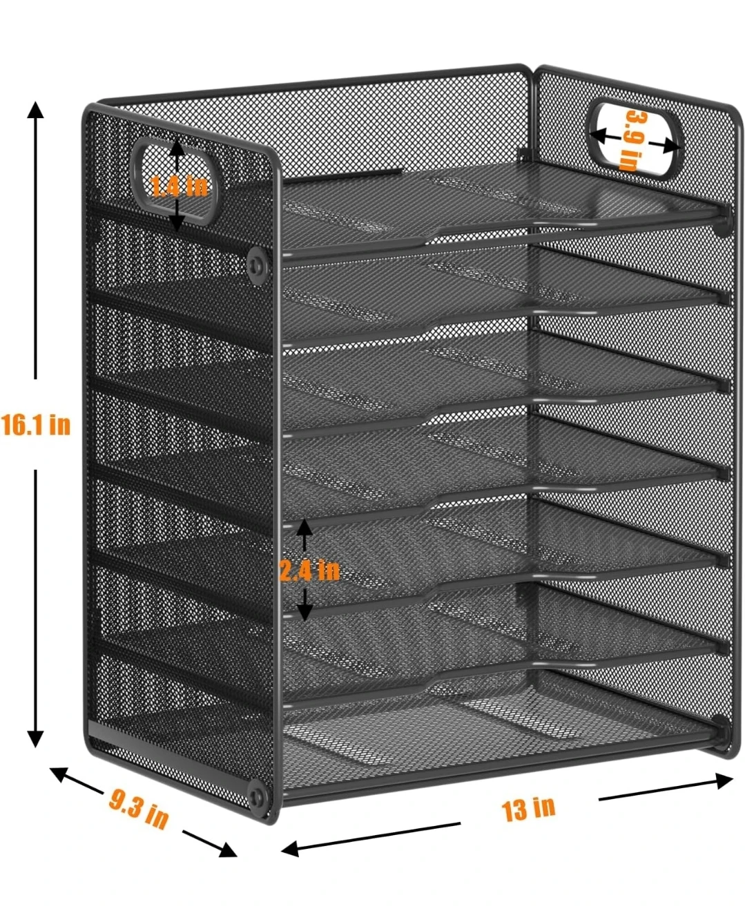 Black Mesh Desk Organizer with 7 Tiers - photo 3