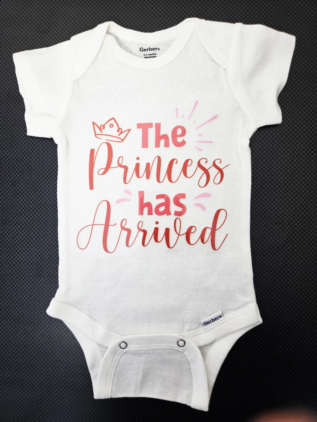 Custom 0-3 Months 'The Princess Has Arrived' Onesie
