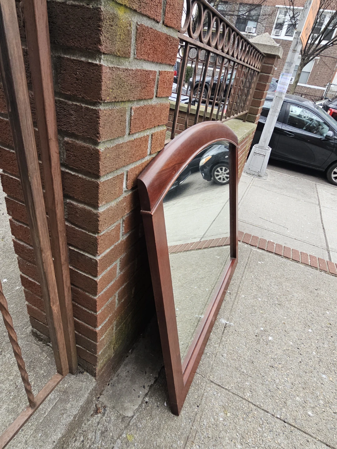 Wooden Framed Beveled Arch Mirror - 45" x 40" - photo 2