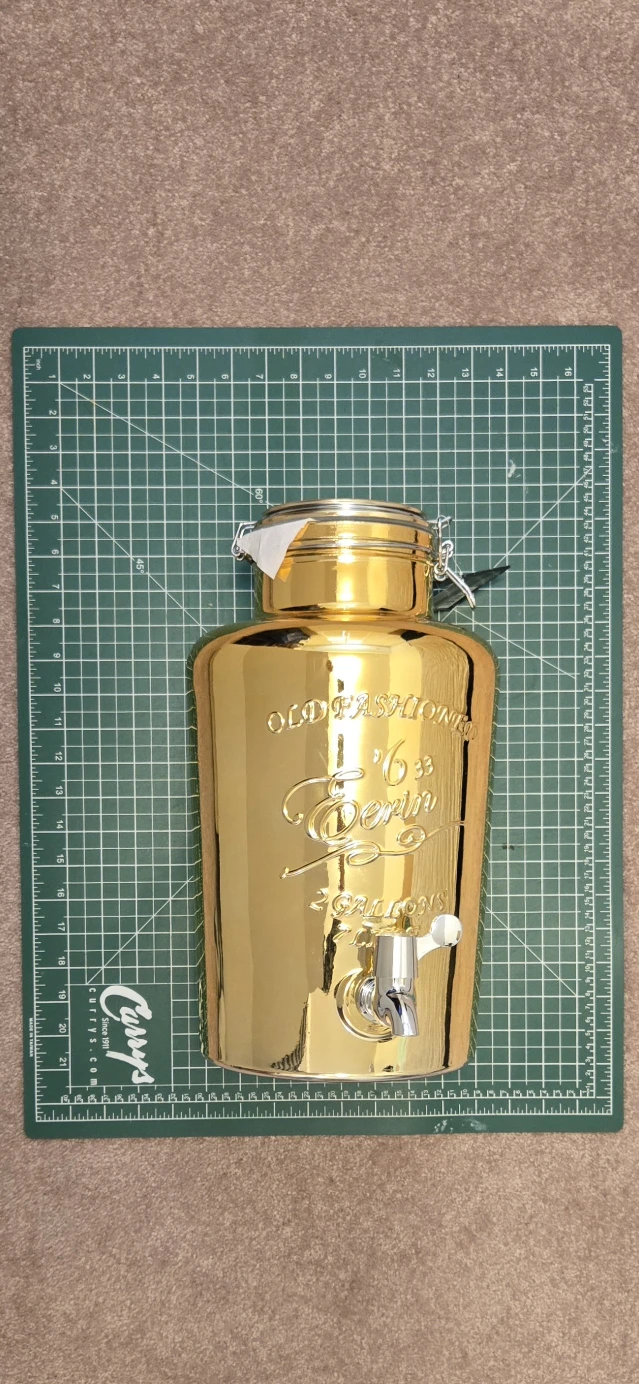 Brand new glass beverage dispenser in gold (7L) - photo 2
