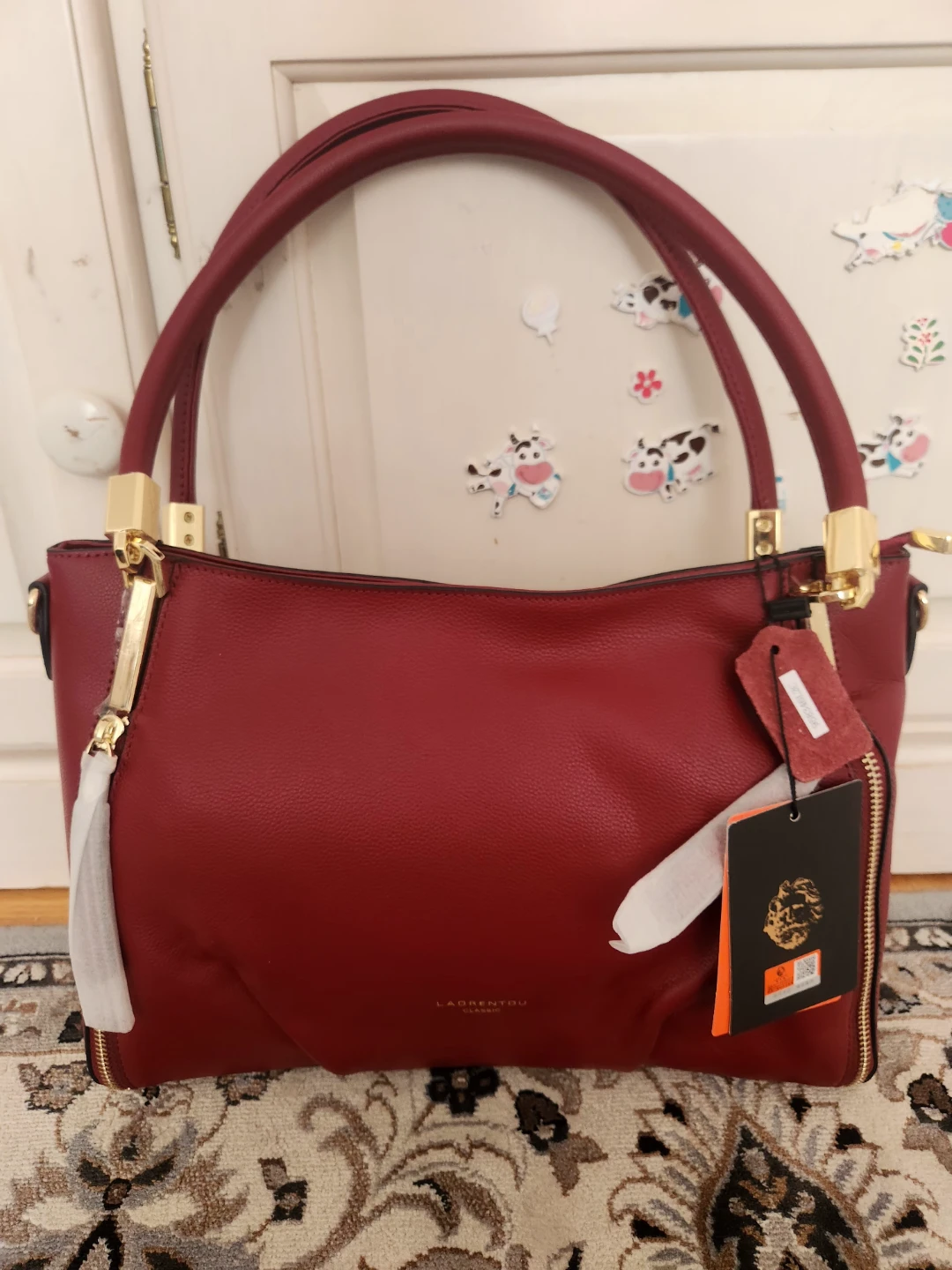 LAURENTOU CLASSIC Red Handbag