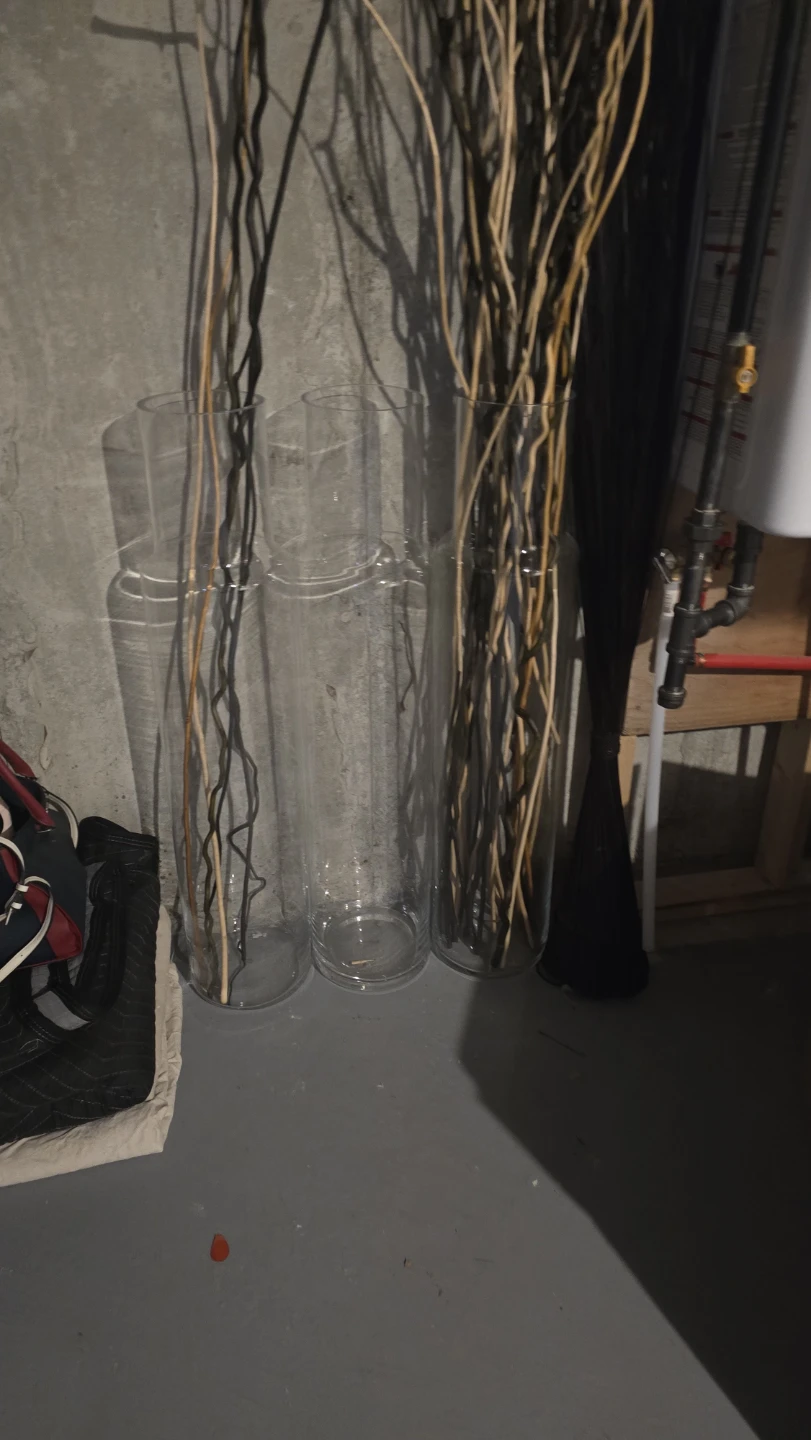 Tall Clear Glass Vase - photo 2