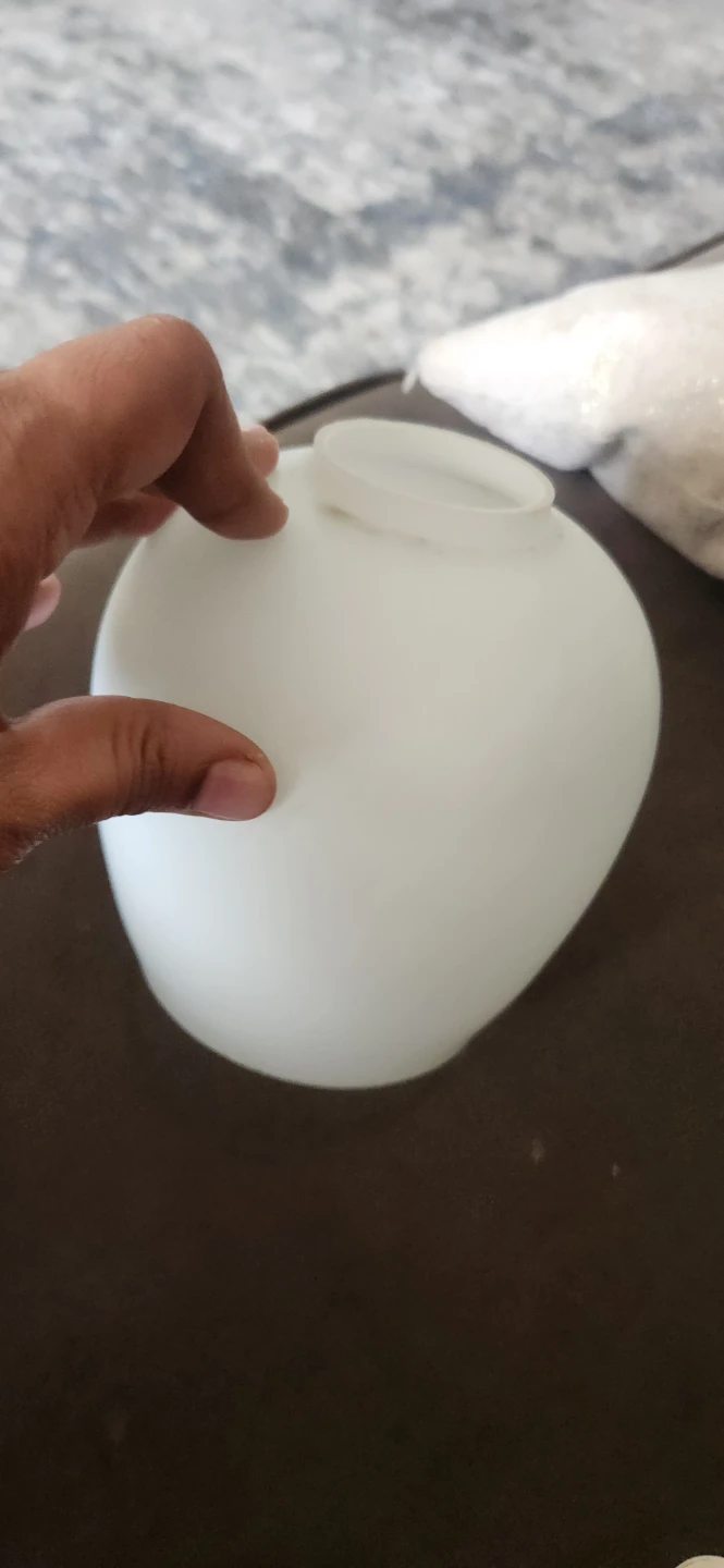 White Frosted Glass Lamp Shade - photo 5