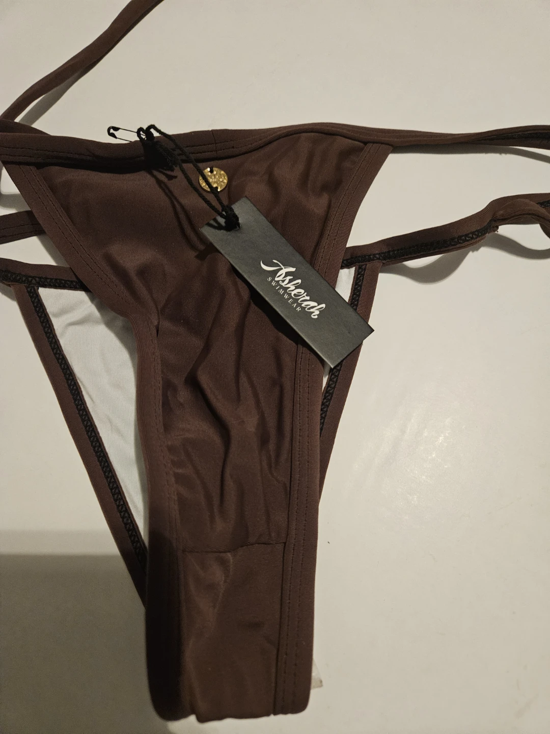 Asherah Swimwear Brown Thong - Size M - photo 2