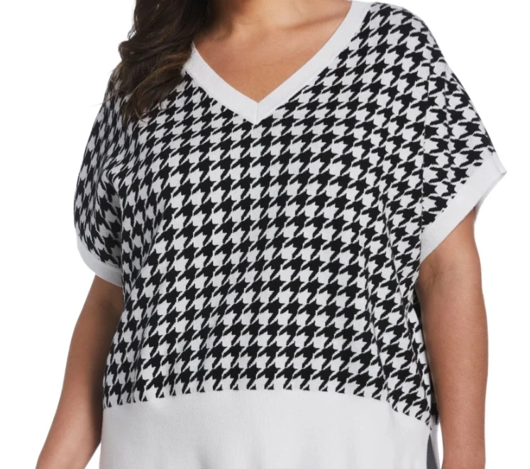Ella Rafaella Houndstooth Sweater - 3X