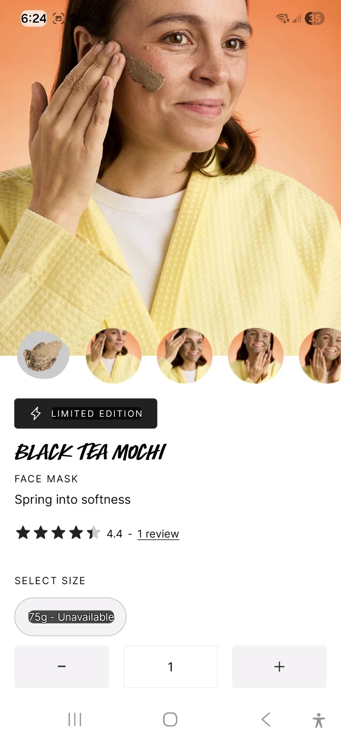 Lush Black Tea Mochi Face Mask - Limited Edition