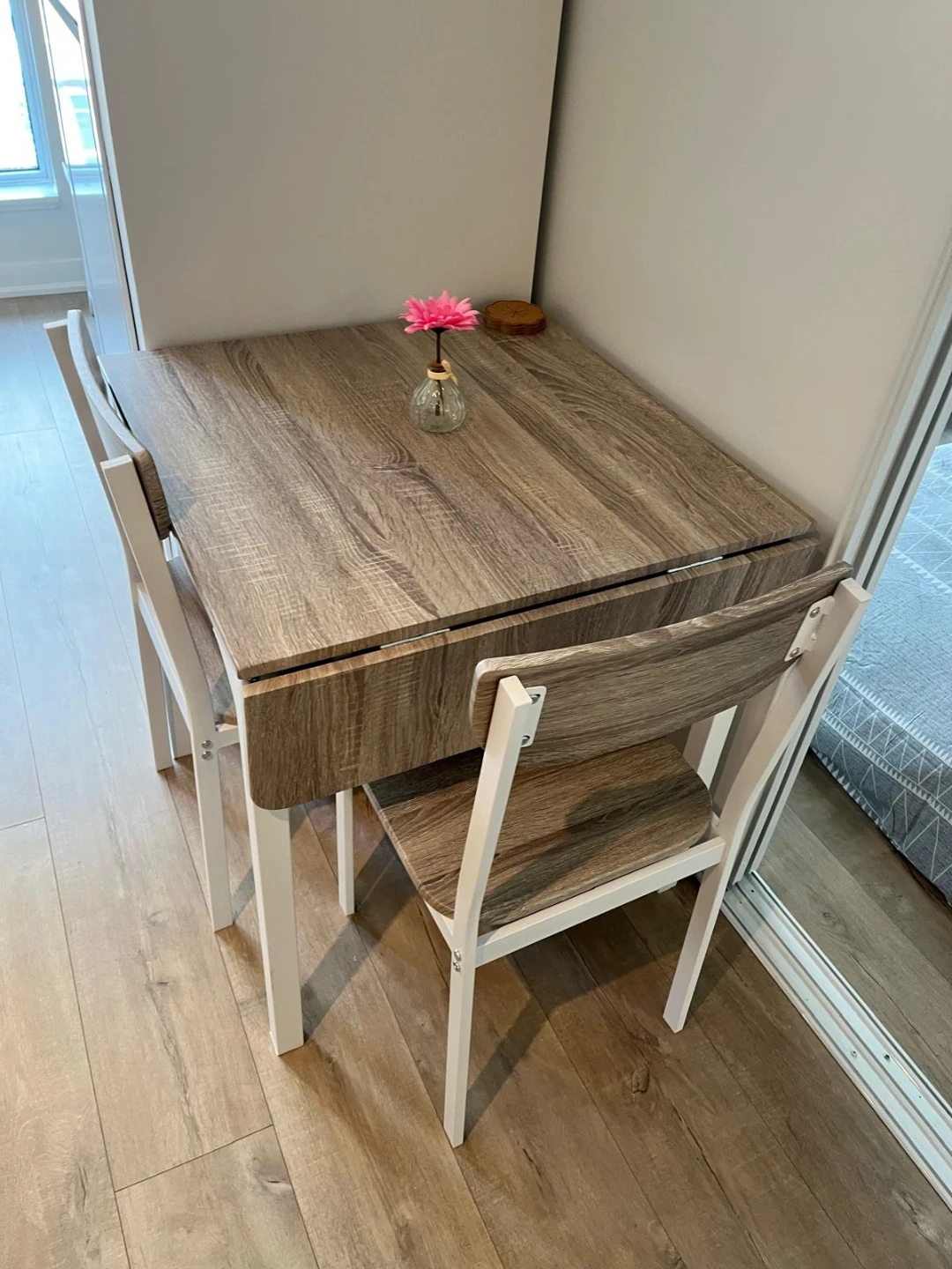 Drop Leaf Dining Table Set with 2 Chairs