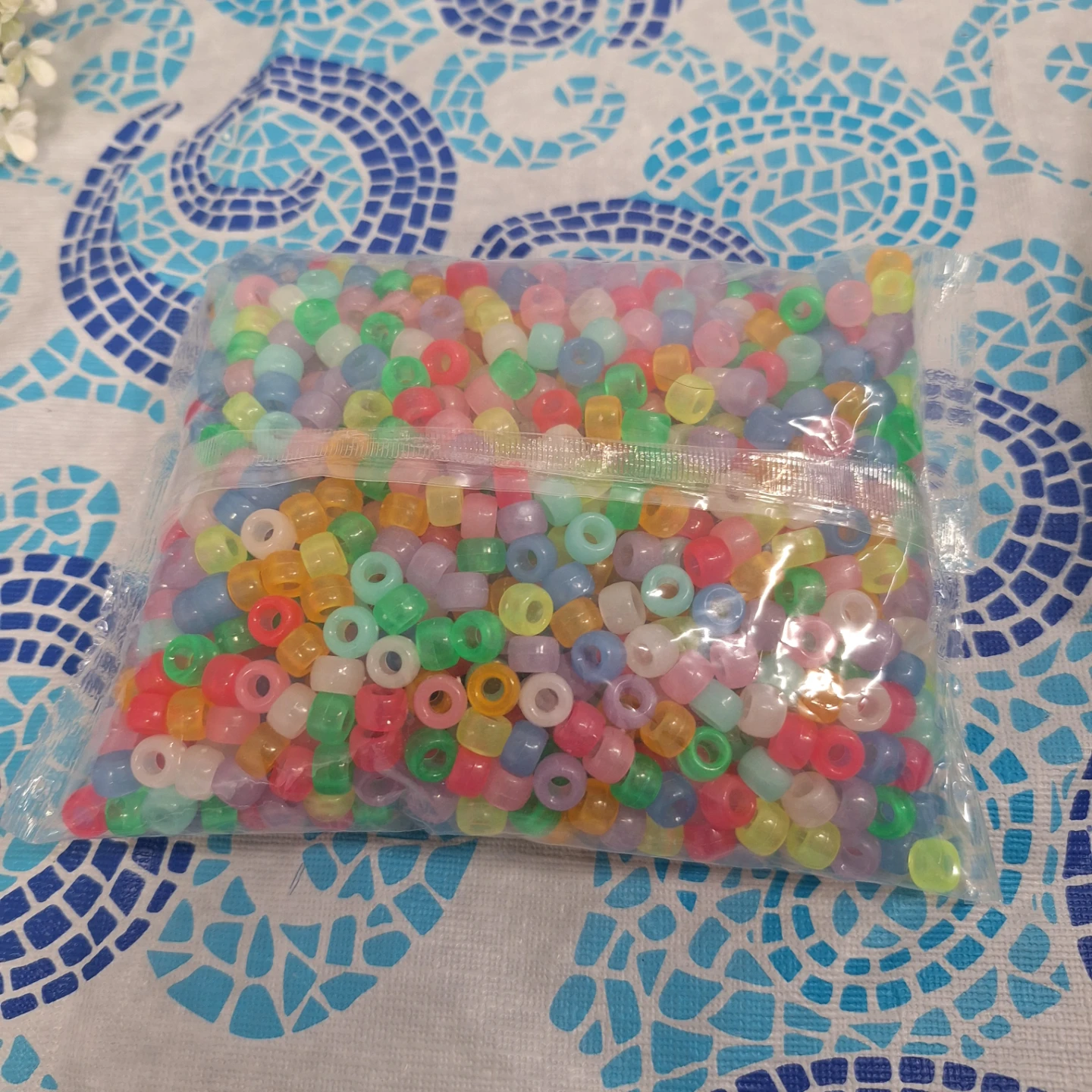 Mixed Colour Pony Beads Bag