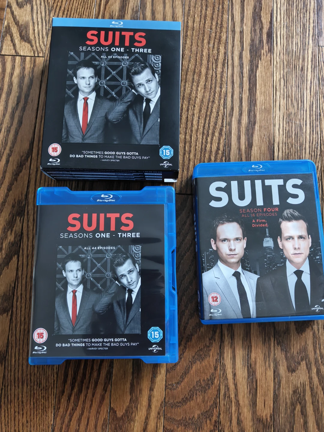 SUITS Seasons 1-3 & Season 4 Blu-Ray Sets
