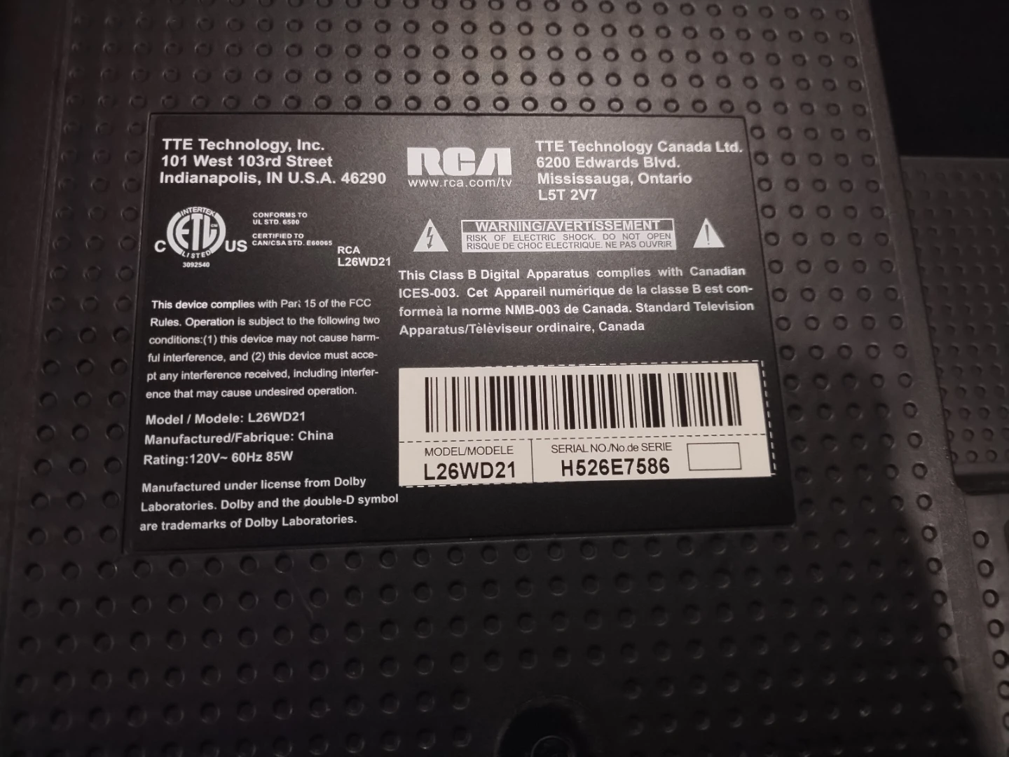 RCA Flat Screen TV - photo 4