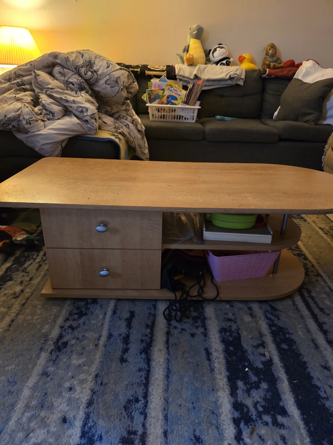 Wooden Coffee Table  and matching end table with Storage - photo 2