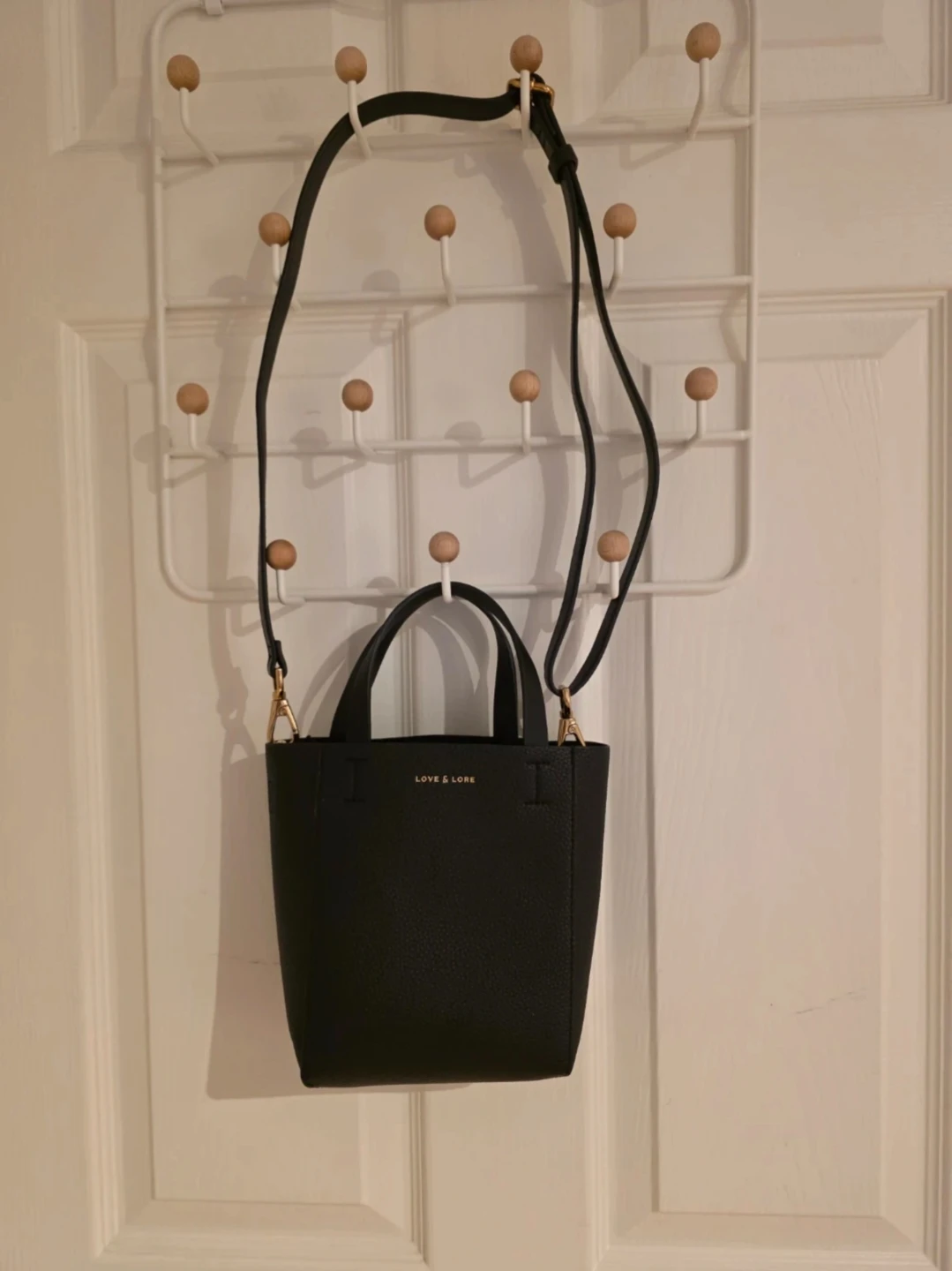 LOVE & LORE Black Pebbled Leather Mini Tote Bag - photo 3