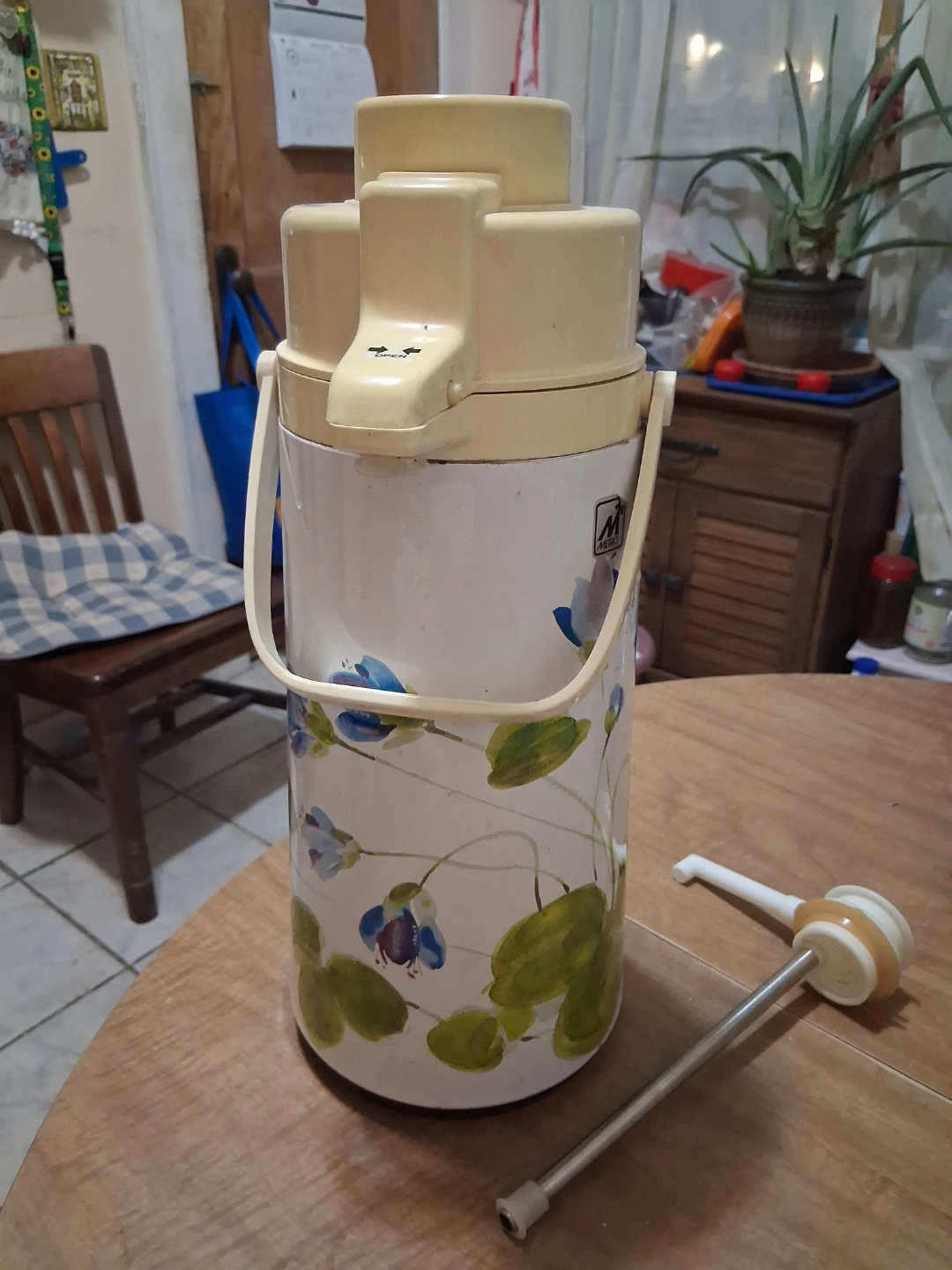 Vintage Thermos Dispenser with Pump