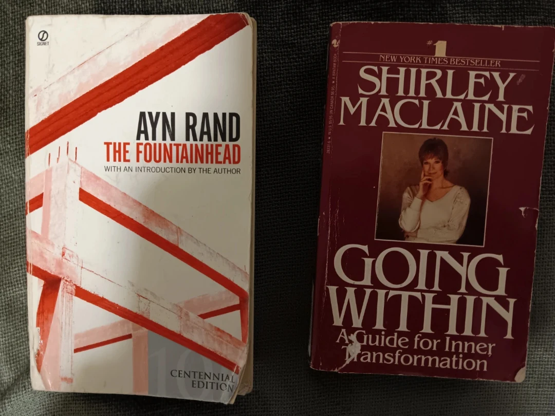 Ayn Rand The Fountainhead & Shirley MacLaine Going Within Books