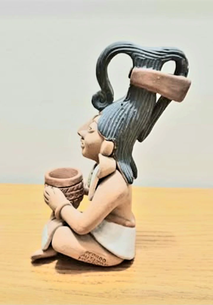 Unique Authentic Aztec Mayan Pottery Figurine - photo 3