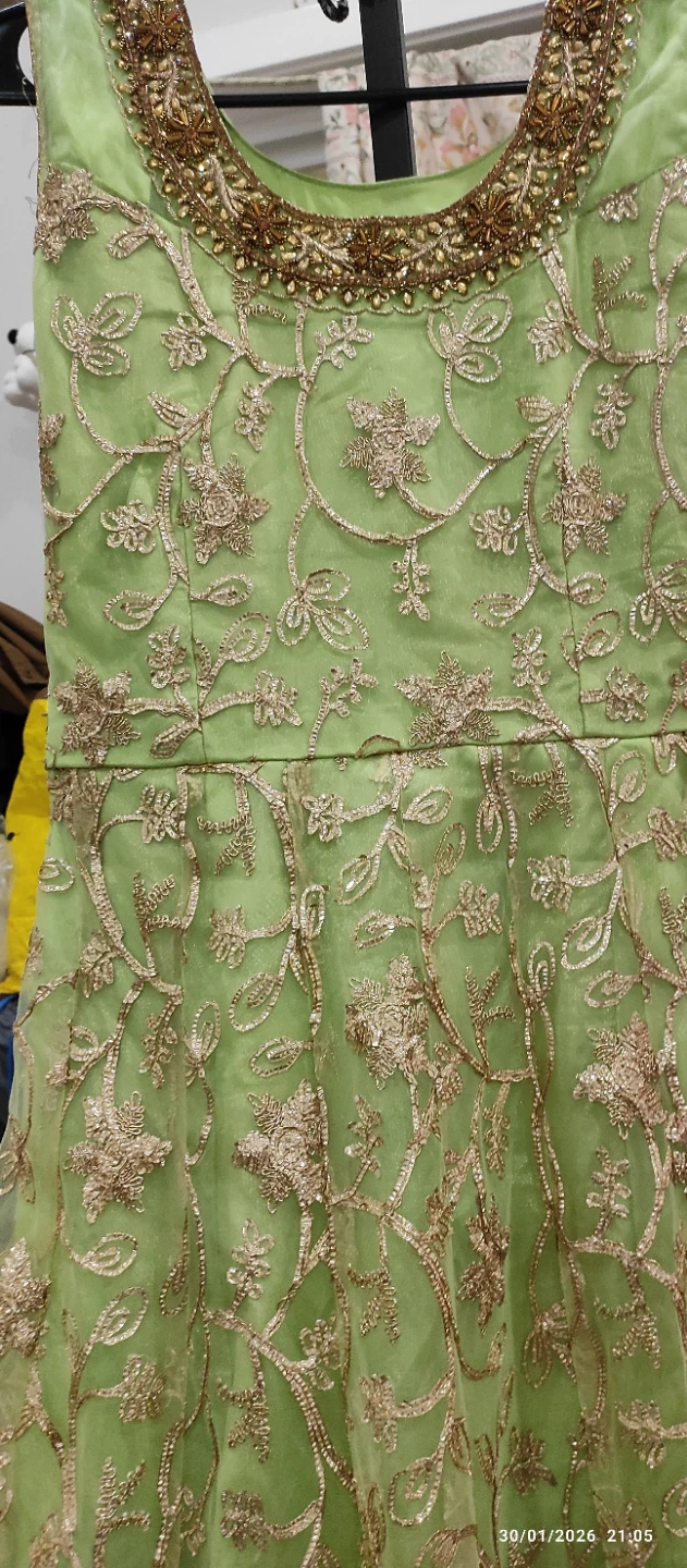 Light Green Embroidered Maxi Dress