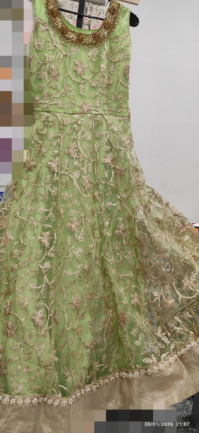 Light Green Embroidered Maxi Dress - photo 2