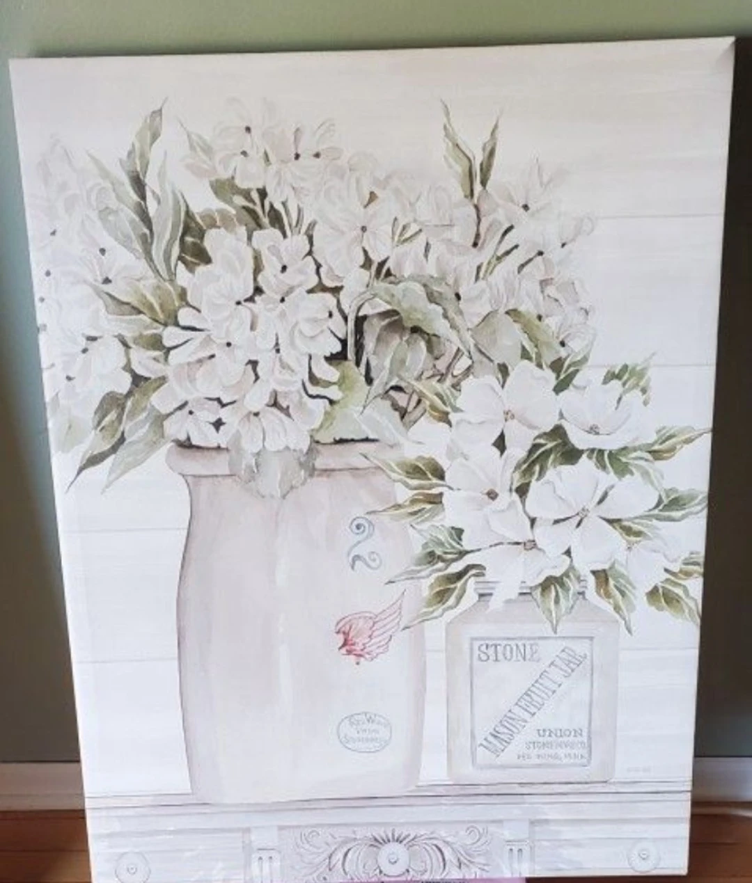 Floral Country Crocks Canvas Wall Decor by Artist Cindy Jacobs