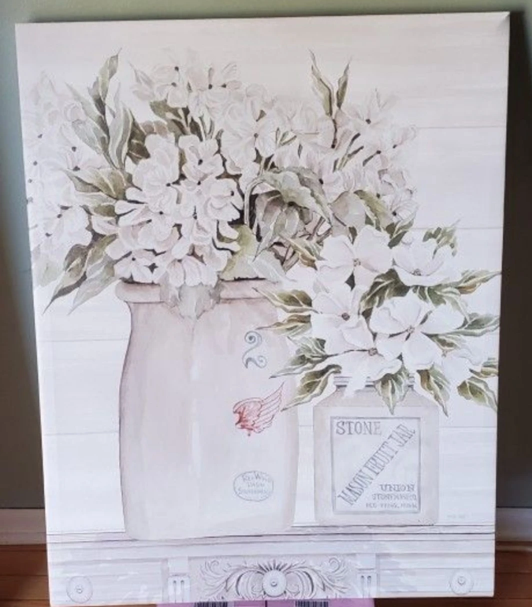 Floral Country Crocks Canvas Wall Decor by Artist Cindy Jacobs - photo 2