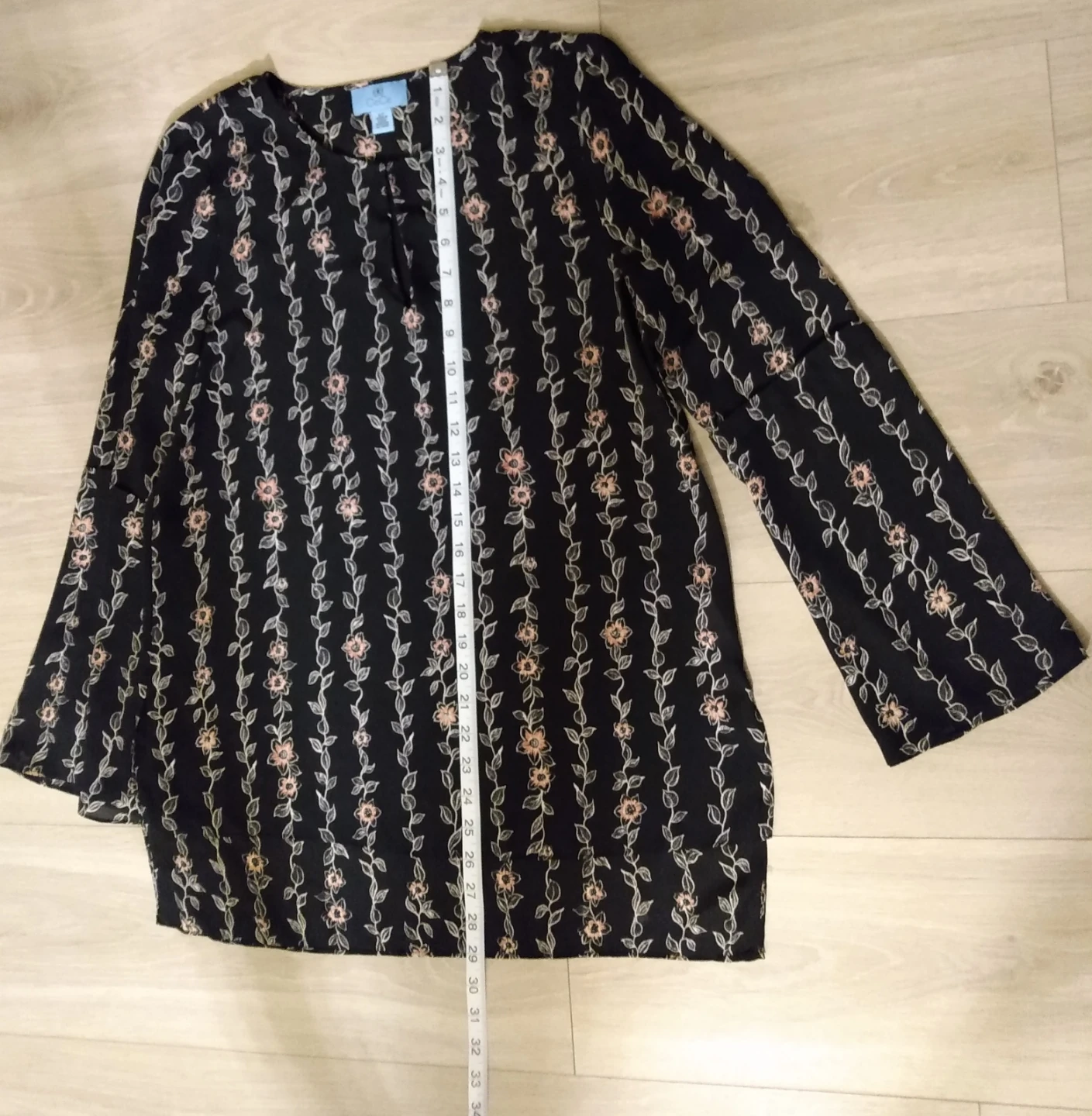 Long Sleeve Flower Pattern Blouse - photo 2