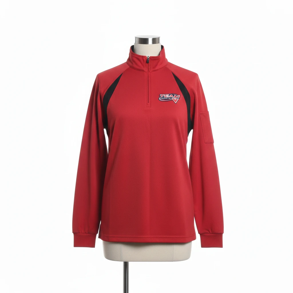 C.E.O. Utility Red Team 1/4 Zip Long Sleeve Shirt P/S ✨️