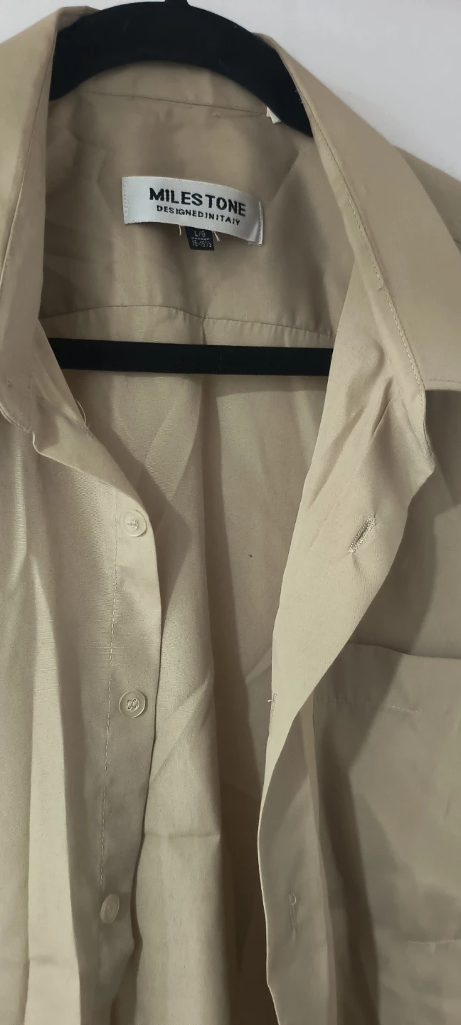 MILESTONE Men's Button-Up Shirt - Khaki