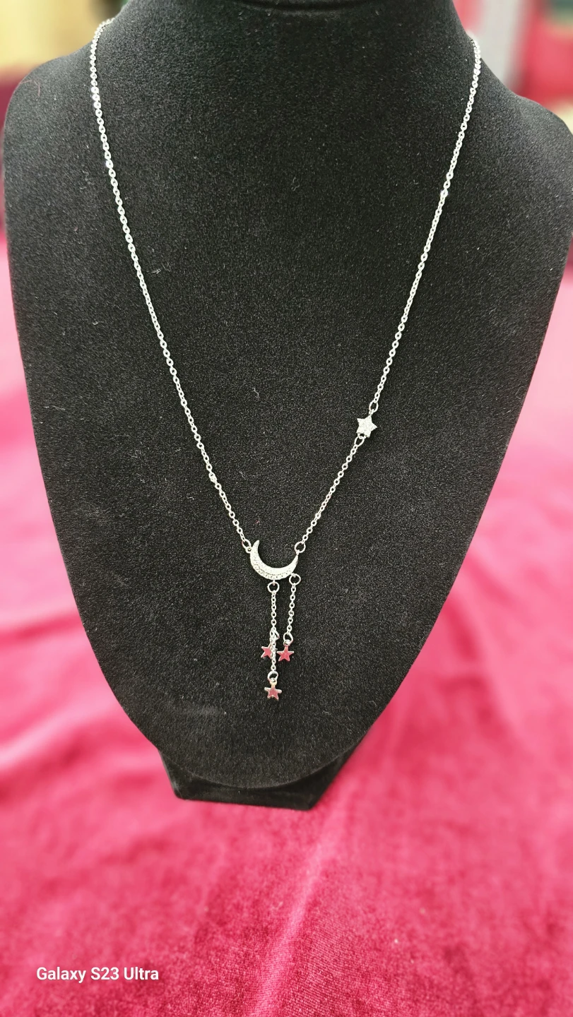 Silver Moon & Star Necklace