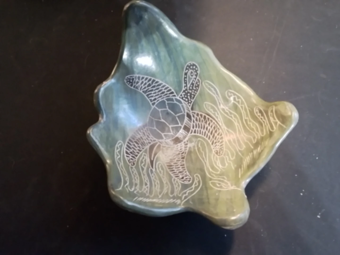 Mexican Folk Art Pottery Ashtray/ Trinket 6x5"