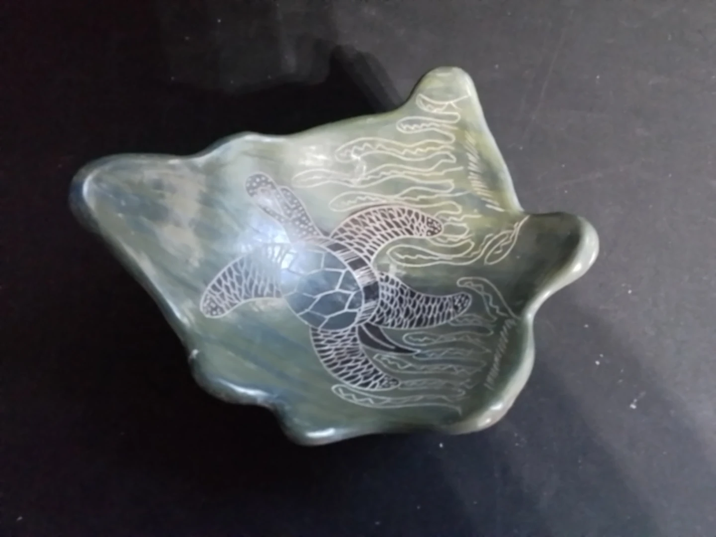 Mexican Folk Art Pottery Ashtray/ Trinket 6x5" - photo 2