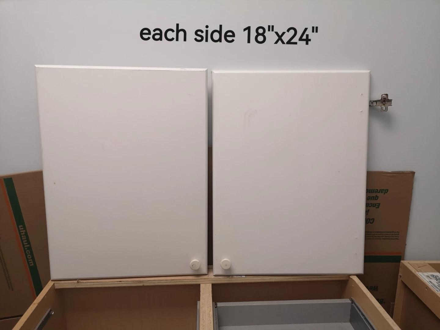 White Cabinet Doors (2) 18"x24"