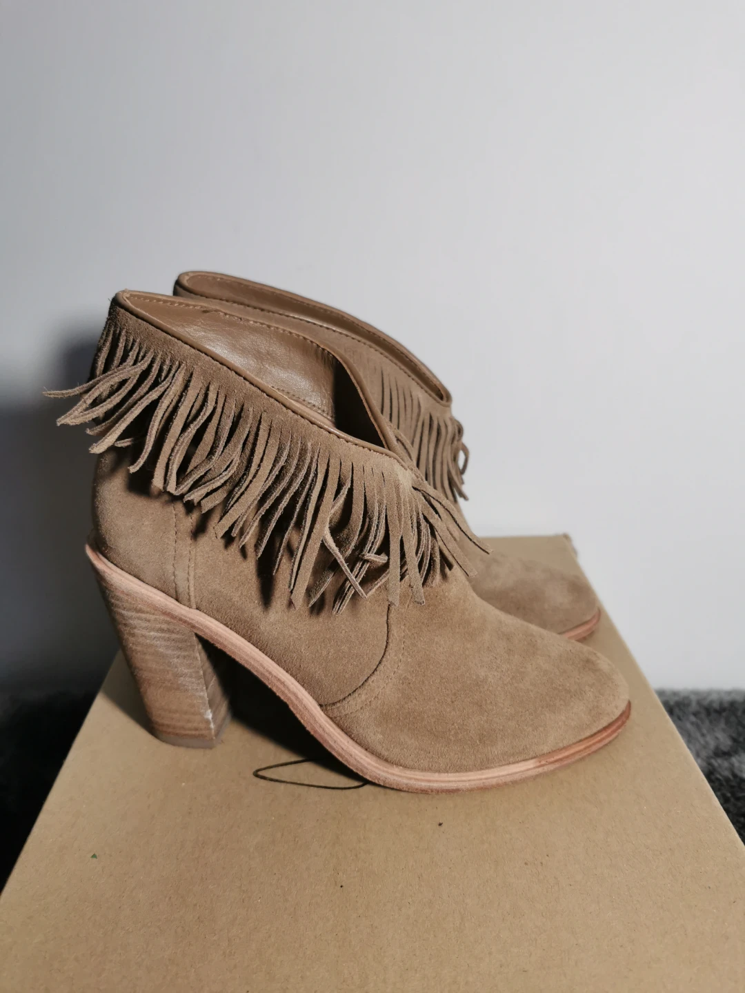 Joie Loren Fringe Suede Booties - Size 36 - photo 2