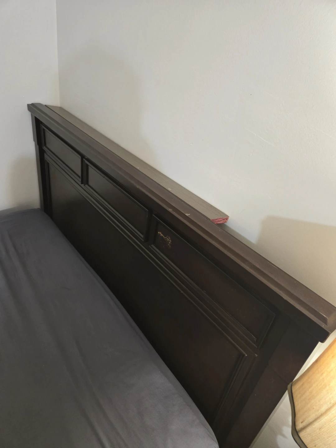 Dark Brown Solid Wood Bed Frame - photo 3