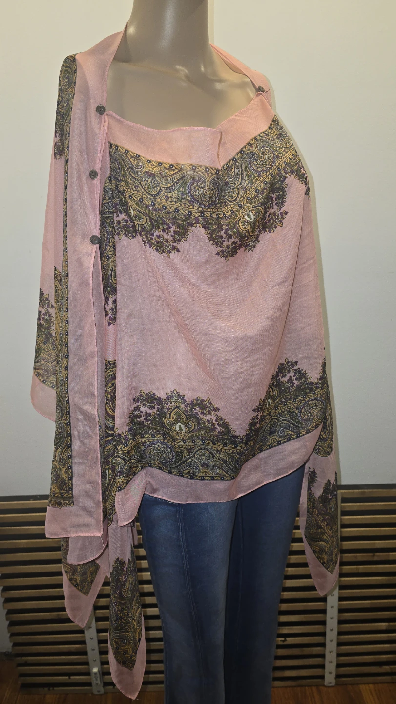 Pink Paisley Buttoned top xs-xl