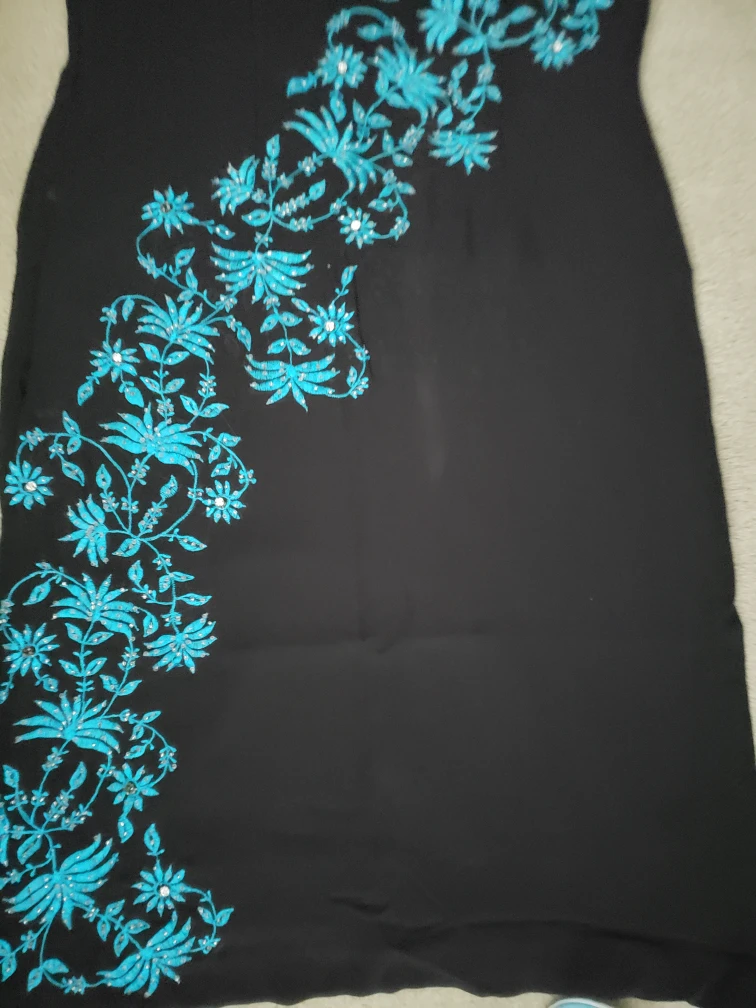 Black Indian  suit with Turquoise Embroidery - photo 3