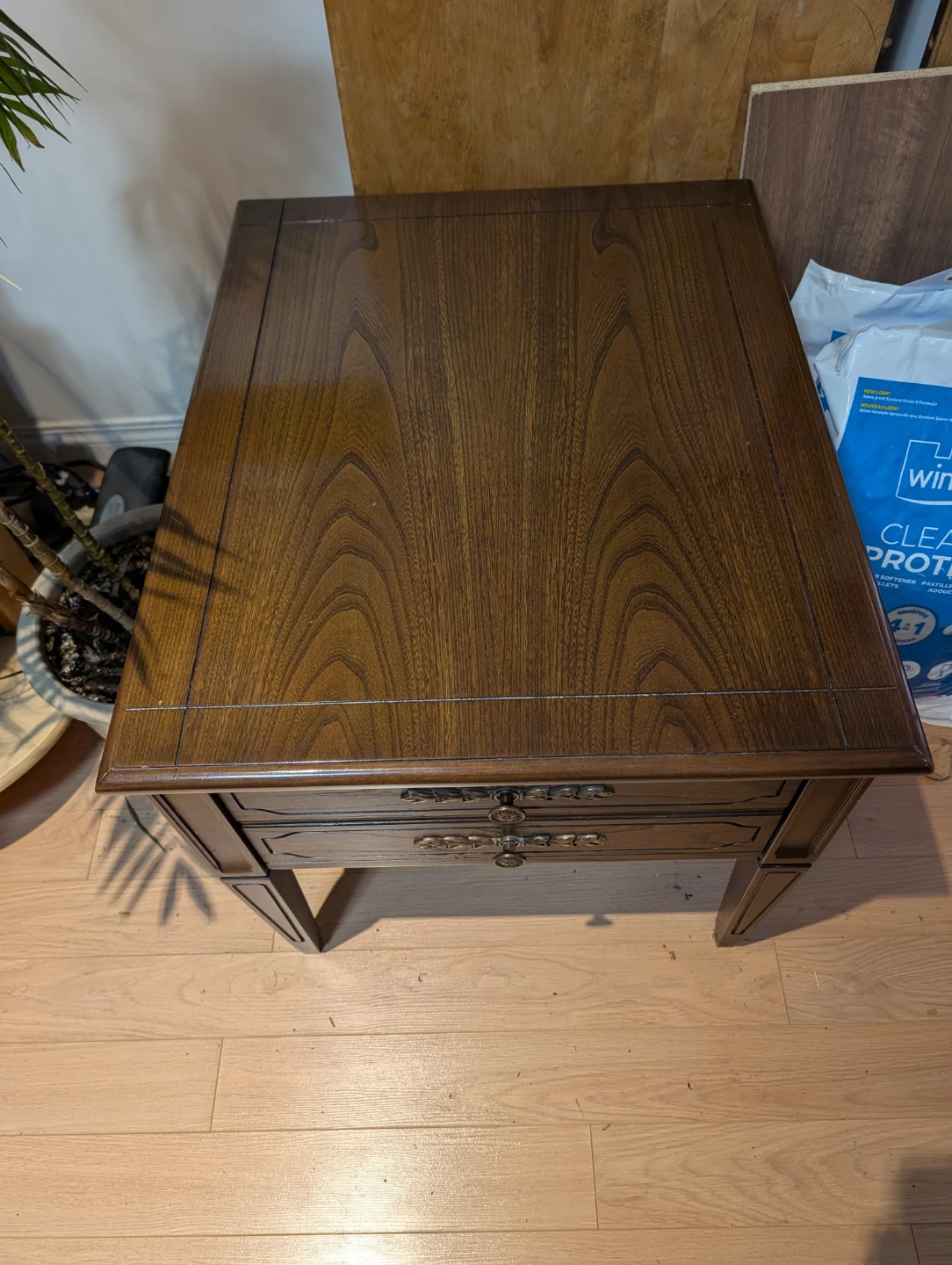 Wooden End Table with Drawers - photo 2