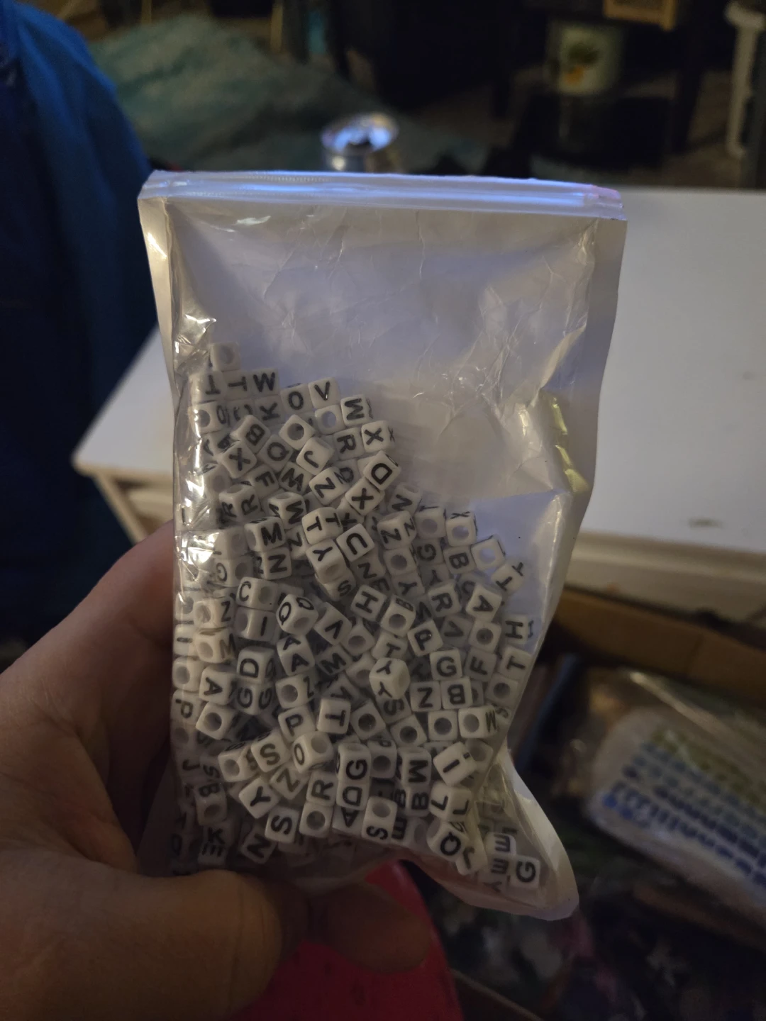 Bag of White Alphabet Letter Beads
