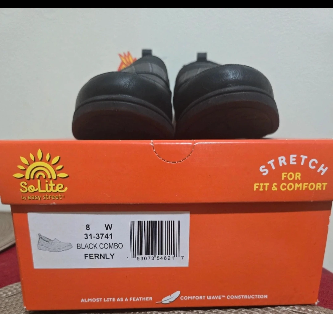 Easy Street SoLite Fernly Black Shoes Size 8W - photo 5