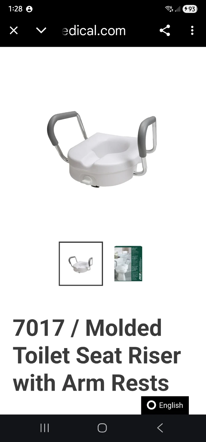 PCP 7017 Elevated Toilet Seat with Arms