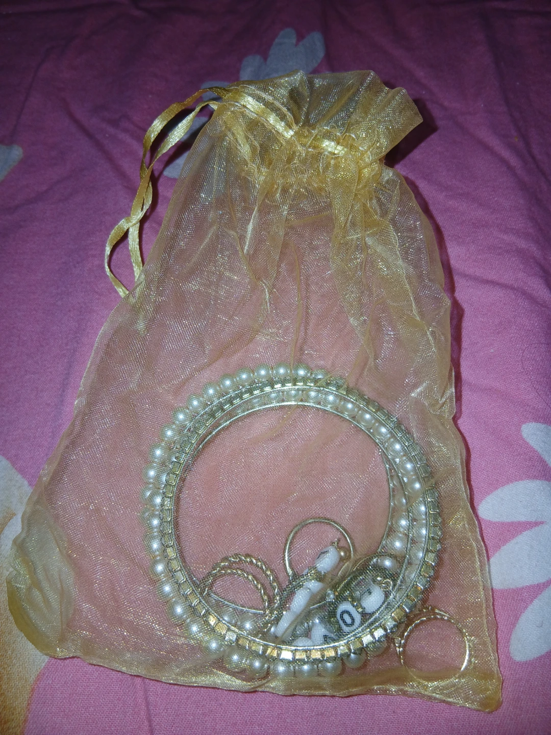 Pearl and Gold Tone rings, earrings, & bangles set - photo 2