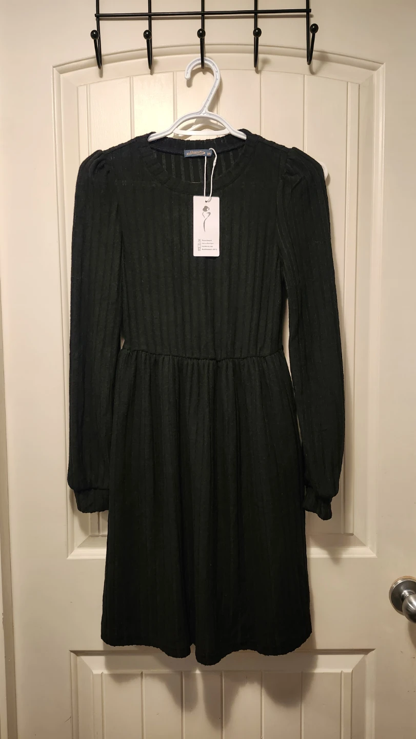 OFFEEFAN Ribbed Long Sleeve Dress - XS