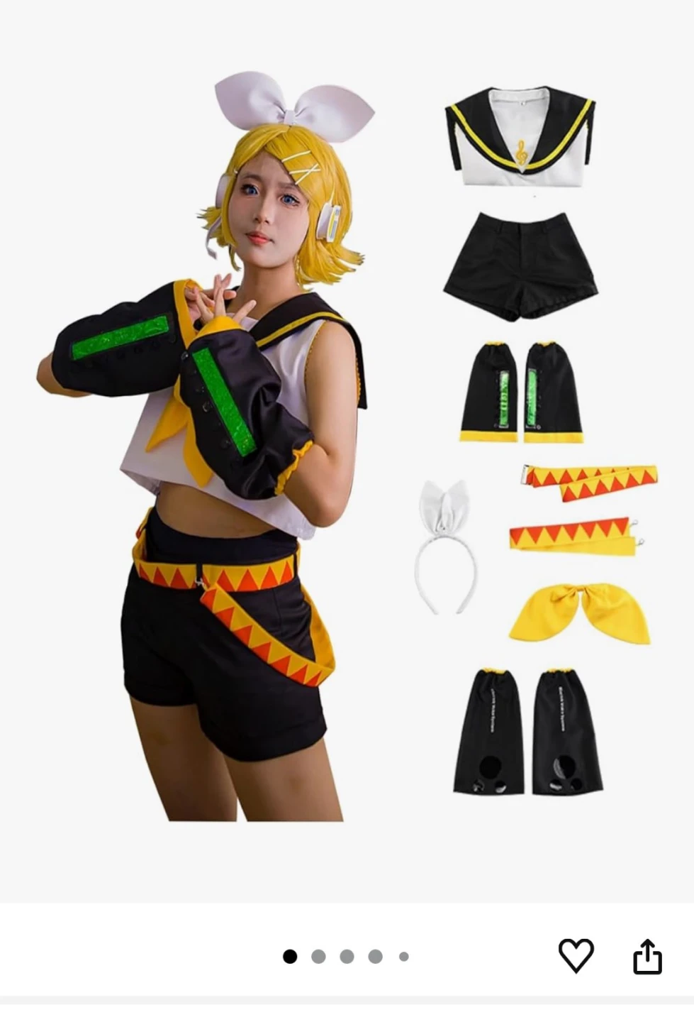 Vocaloid Kagamine Rin Cosplay Costume XS