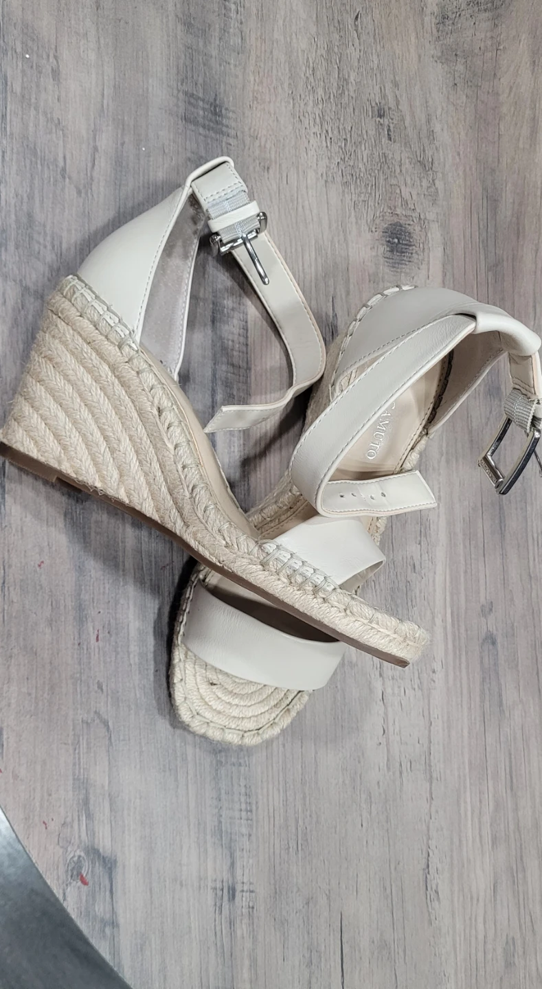 Vince Camuto Pearl White Espadrille Wedge Sandals
