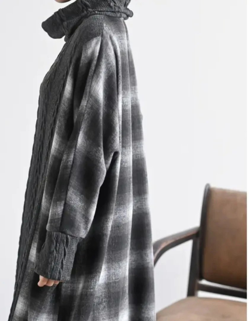 Japan Brand RPS Women's Plaid & Cable Knit One Piece Dress - photo 5