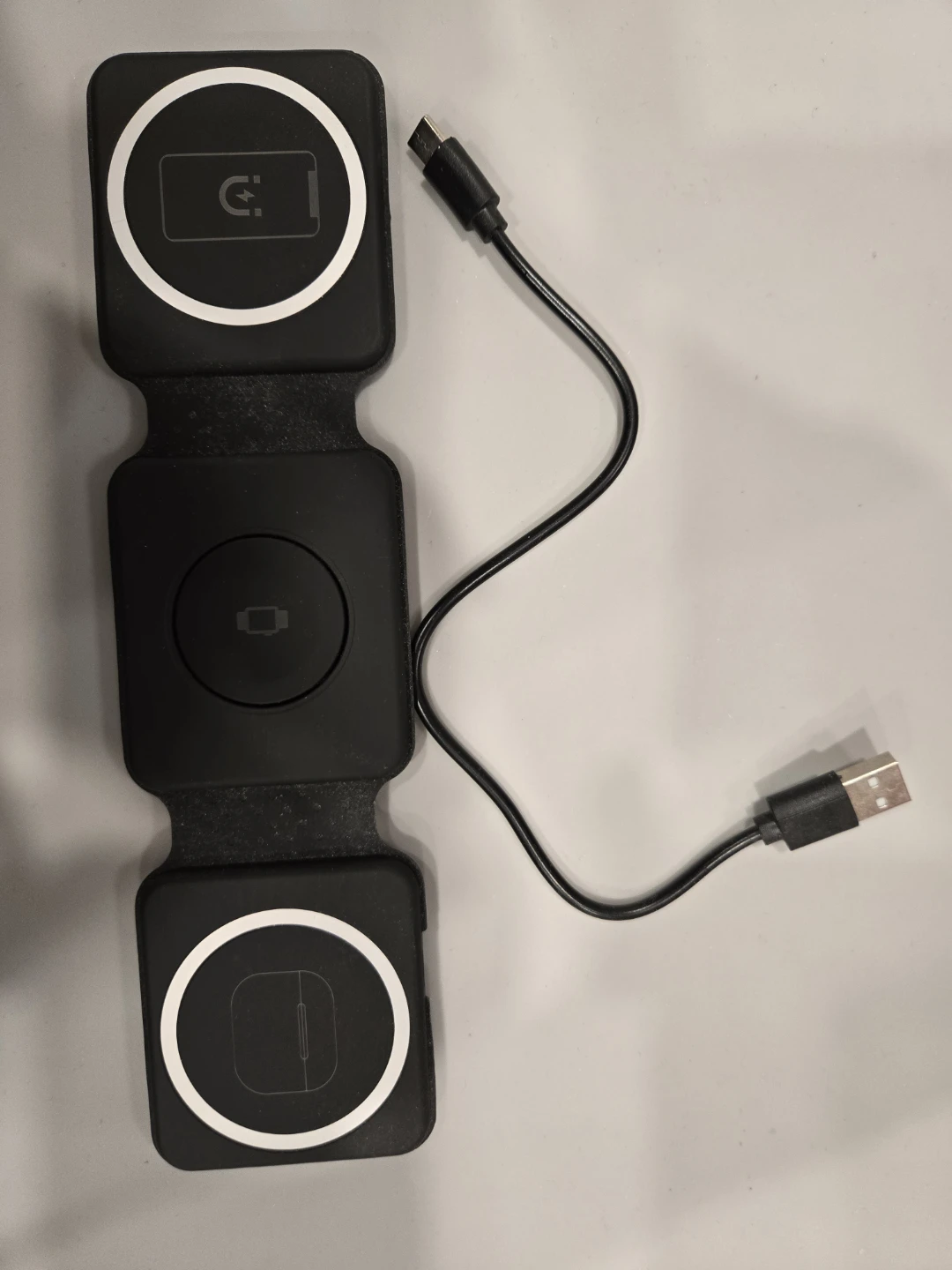 3 in 1 Foldable Wireless Charger - Black