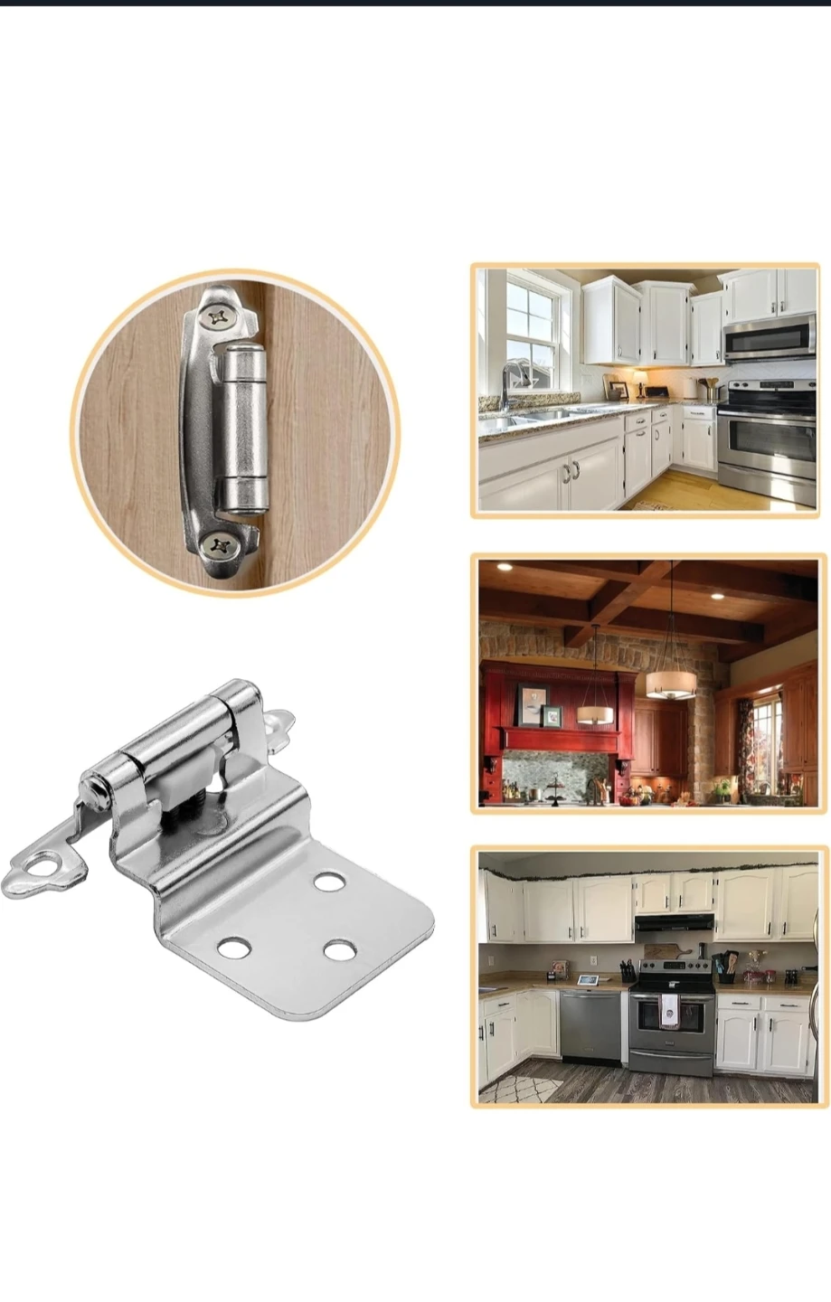 3/8 inch Overlay Cabinet Hinges, Self Closing - photo 4