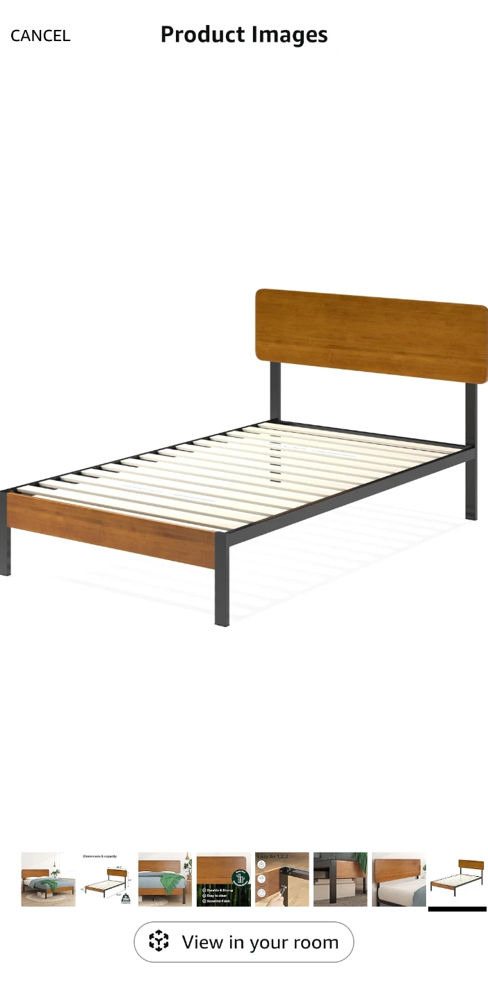 Twin Bed Frame - Wood & Metal - photo 3