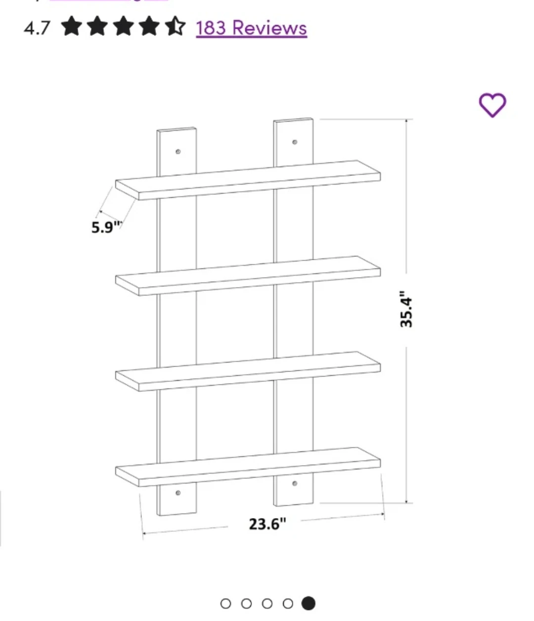 🆕 in box! White Floating Shelf (Originally $147 per!) - photo 4