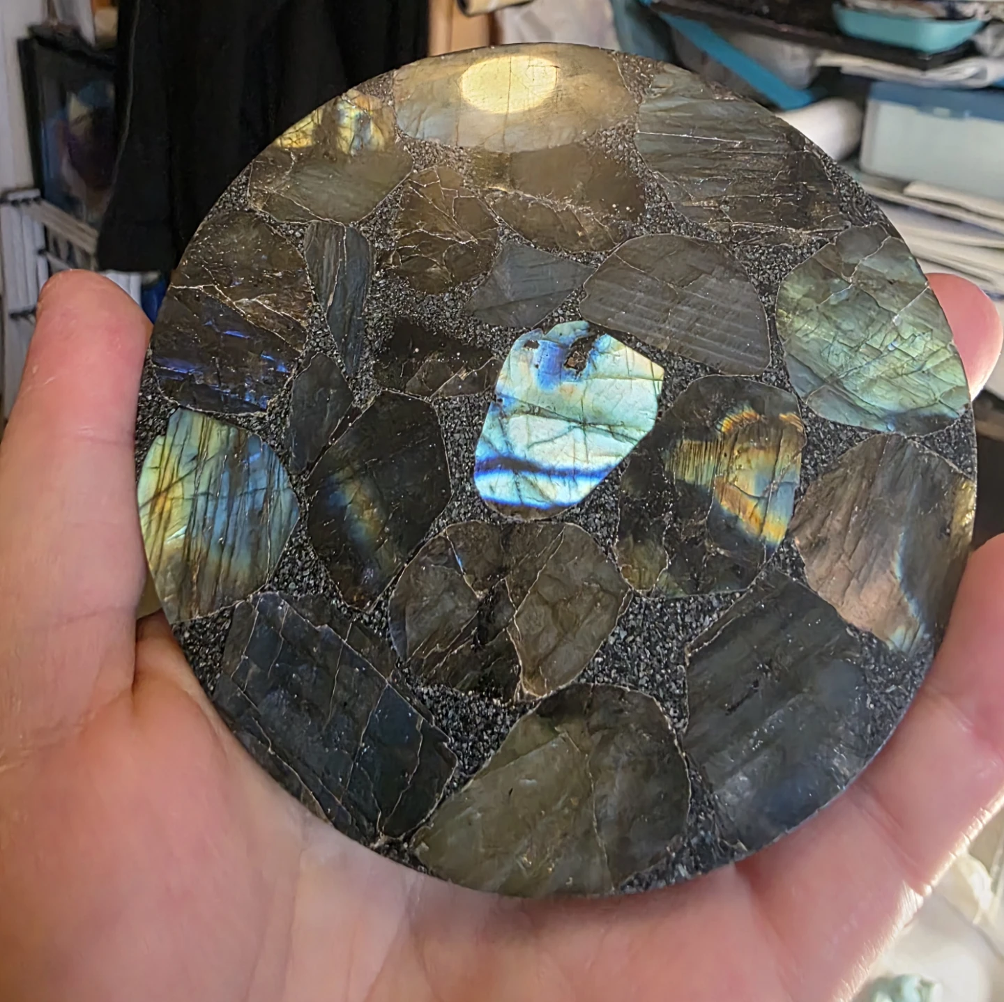 Labradorite Stone Plate, 4 inch - photo 3