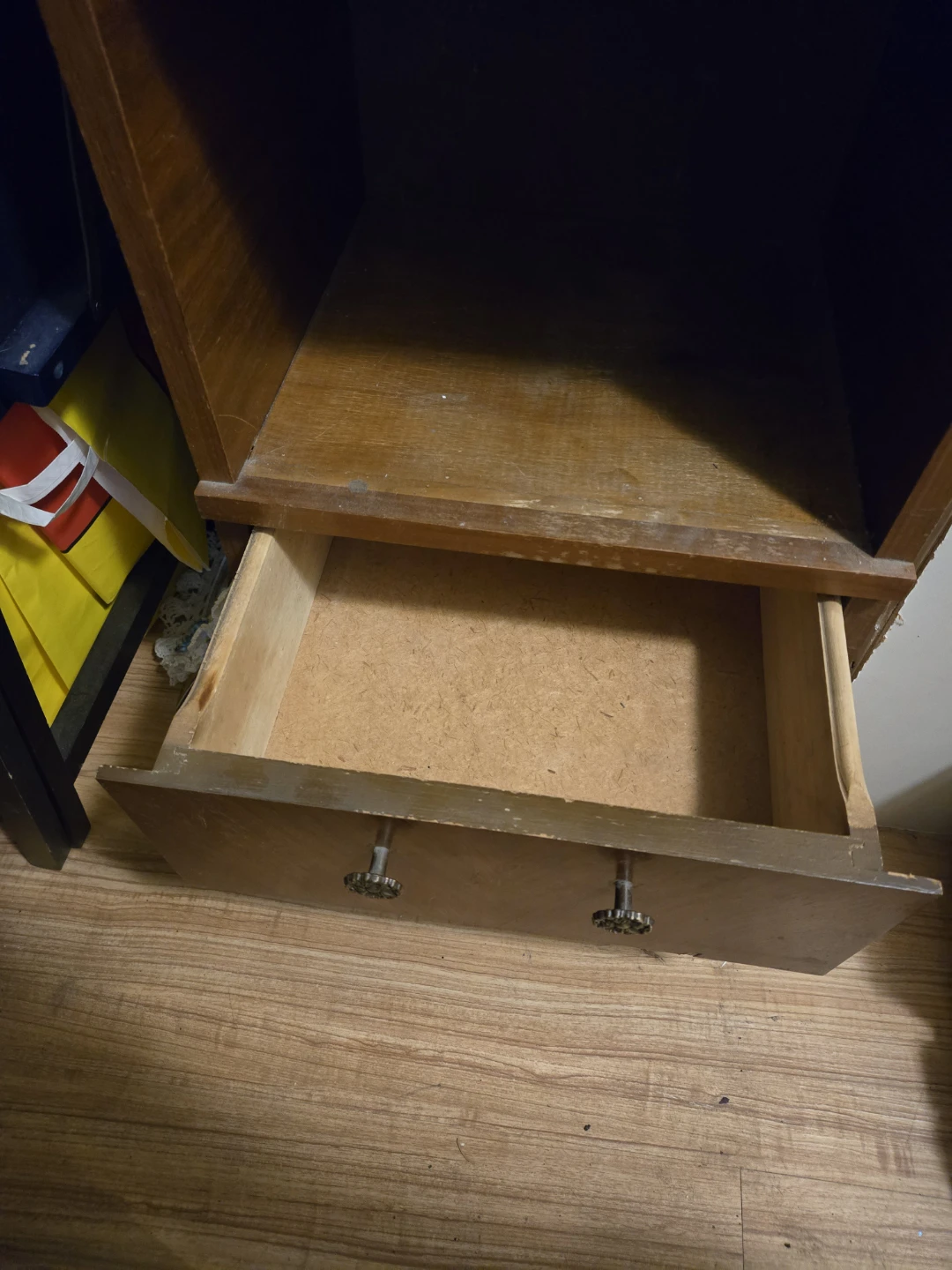 Used Wooden Nightstand with Drawer - photo 2