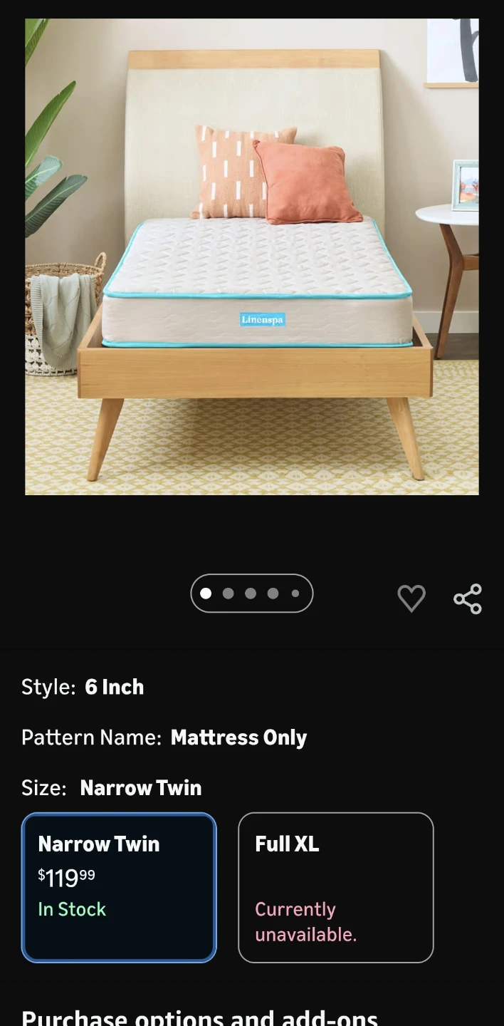 Linenspa 6 Inch Bonnell Spring Mattress - Narrow Twin, Grey - photo 2